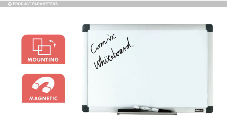 Comix Aluminum Frame Dry Erase Surface Magnetic Whiteboard with Marker Tray