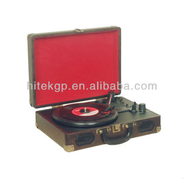 portable suitcase record player with ipod/iphone connector