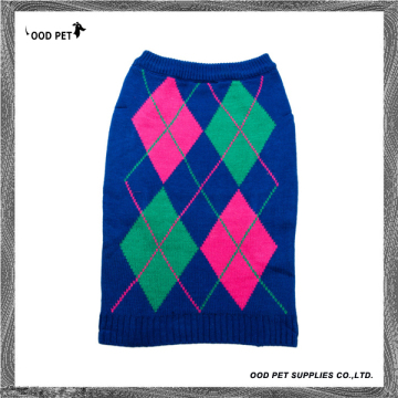 Classical Pet Clothes Argyle Dog Sweaters in Blue
