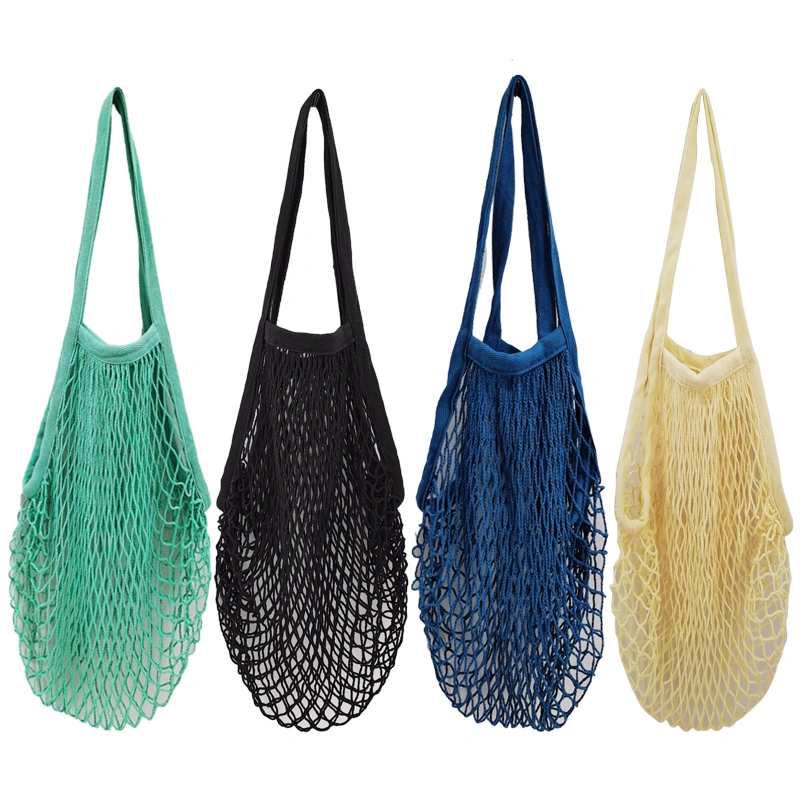 2021 OEM Eco Friendly Reusable Folding Cotton Onion Mesh Bag Fruit Mesh Bags Vegetable Mesh Bag