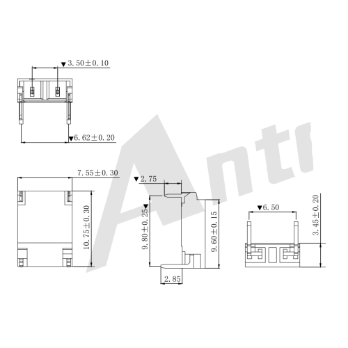 BHS3.50mm through hole Wafe Connector Series AW3501SV-02P