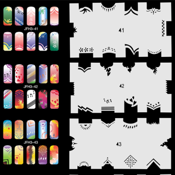 20 Sheets/Lot 240 Different Designs Airbrush Nail STENCIL Template Set No.3