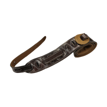 Black Leather Crossbody Guitar Strap for Electric Bass - Custom Blank Blanket Strap