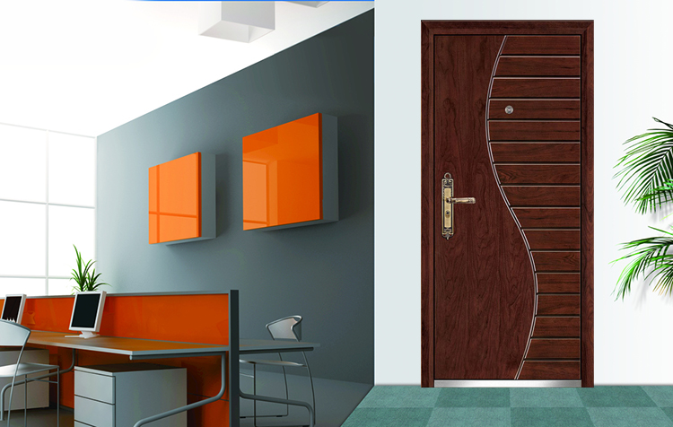 Door manufacture swinging armored door hign quality wood steel door