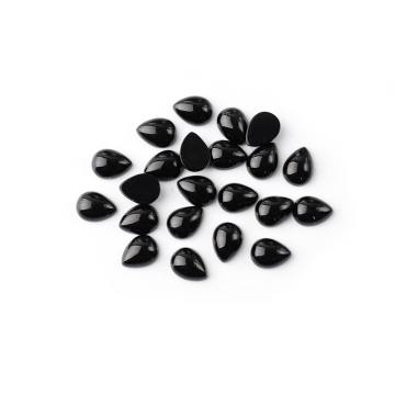 Natural Black Onyx Cabochon Pear Shape Calibrated Size