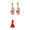 Femmes Noël Boucles D&#39;oreilles Tassel Set Arbre Jingle Bell Cerf Filles Mignon Simple Goutte D&#39;oreille Anneaux Cadeaux