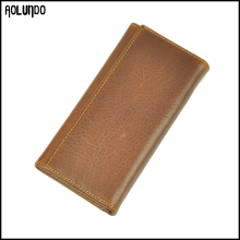 Vintage oil-tanned leather trifold wallet money clip wholesale
