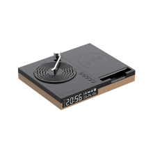 Retro Classic Phonograph Player: Multi-Function Bluetooth Speaker with Digital Display, Wireless Charging