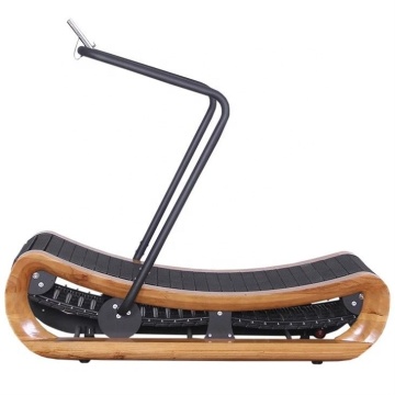 Unpowered Wooden Curved Manual Treadmill with App: The Latest Aerobic Gym Equipment