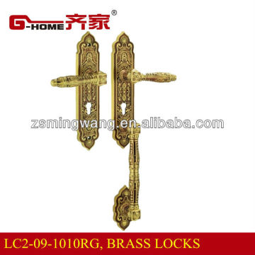 luxurious brass door handles and locks