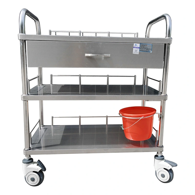 Hospital Stainless Steel Instrument Treatment Dressing Trolley