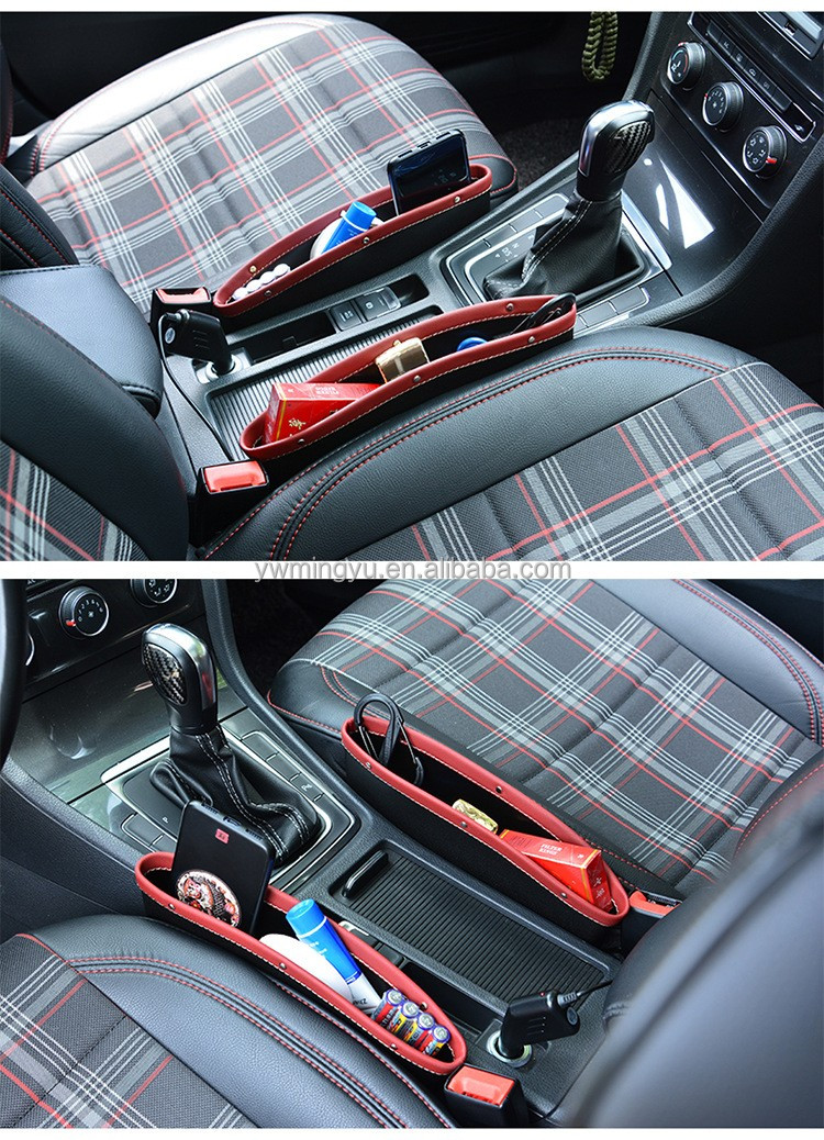 Car seat gap debris mobile phone storage box  car Seat Side Organizer leather and plastic storage box