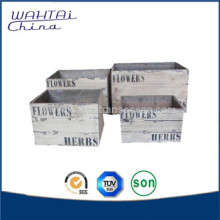 vintage wooden crate flower planter