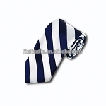 cheap white navy strip polyester tie for school boys