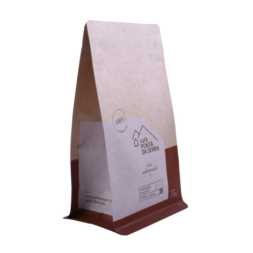 Bolsa de café com zíper de alta barreira marrom Kraft 12 oz