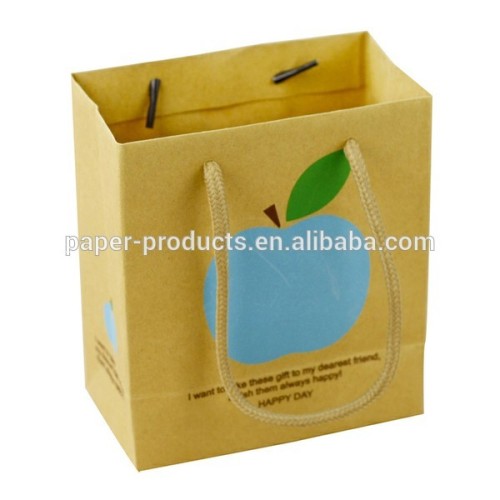 customized high quality kraft packaging paper bag for fruit