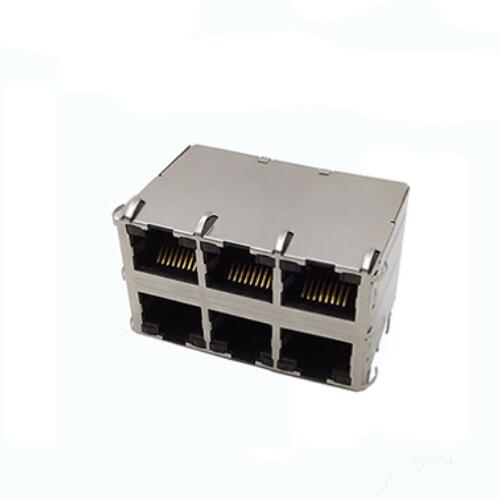 RJ45 잭 측면 엔트리 차폐 2x3P EMI