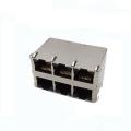 Entrada lateral RJ45 Jack blindada 2x3P com EMI