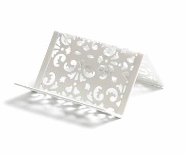 Metal Punch Pattern Office Stationery Organizer Card Holder