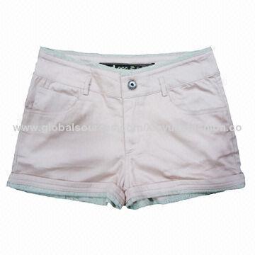 Women's Shorts, Made of 97% Cotton and 3% Spandex Satin Twill, Available in Various Colors