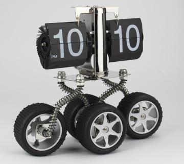 Four Wheels Car Flip Clock Kti
