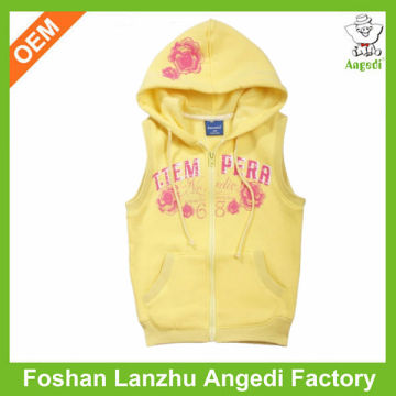 2014 new baby girls sleeveless hoodie