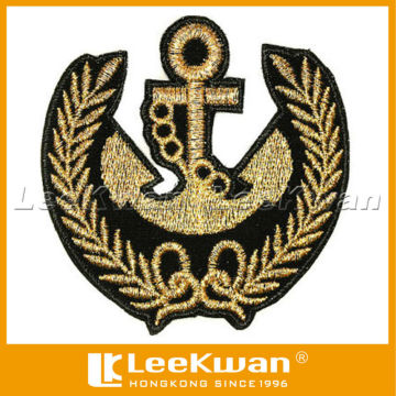 Custom golden anchor logo embroidery patch