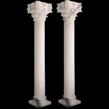 Luxurious decorative for wall and floor white marble indoor decorative columns