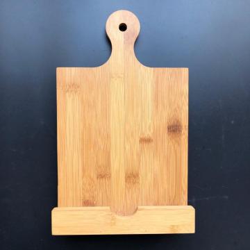 Bamboo book holder for reading in kitchen