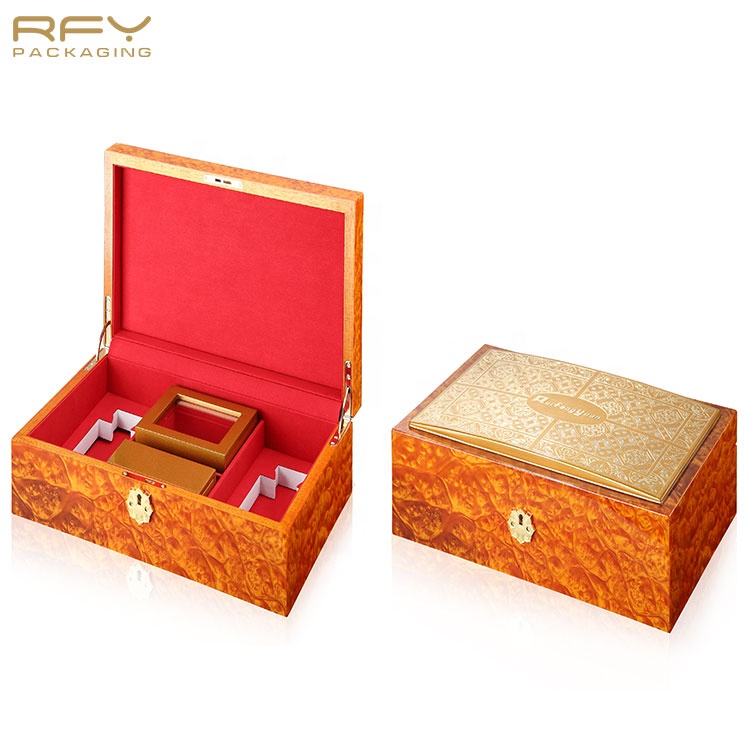 Luxury lacquer perfume insense gift box custom logo essence oil burner wooden boxes