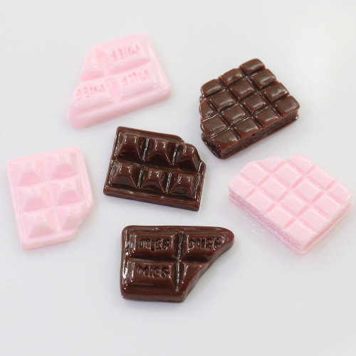 Cute Pink Resin Chocolate Figurine 3D Miniatures Flatback Cabochon Embellishments Scrapbooking Diy Slime Charm Accessories