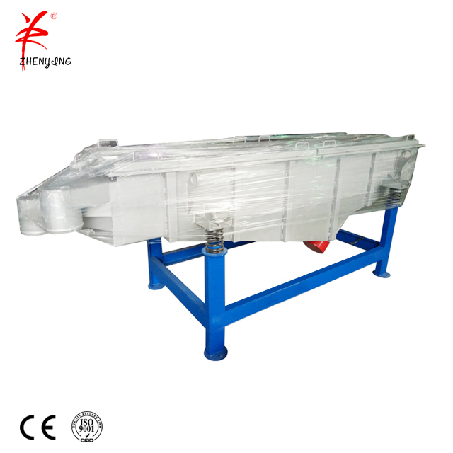 Linear motion rectangular vibrating screen sieving