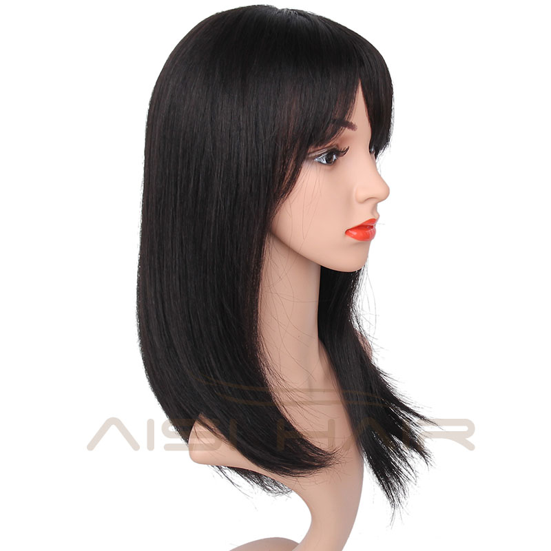 Long Straight Human Hair Wig Peruvian Human Hair For African American Women