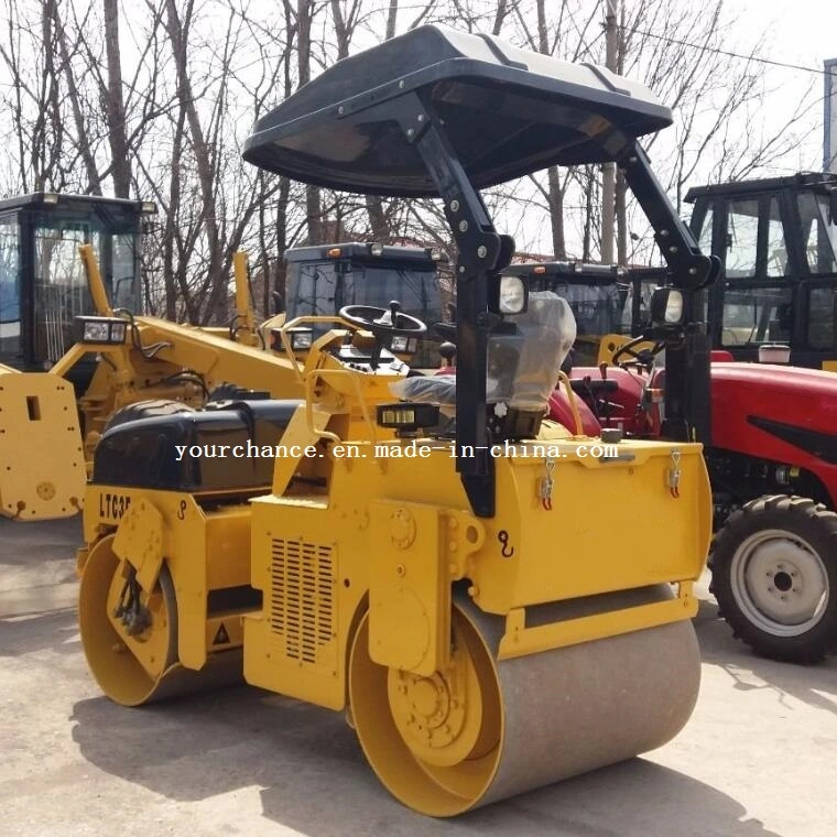 India Hot Sale Paving Machinery Ltc3f 3 Tons Double Drums Mechanical Drive Hydraulic Vibration Mini Road Roller