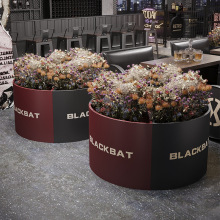 Industrial Iron Landscape Stand Tree Box Flower Bed Planter