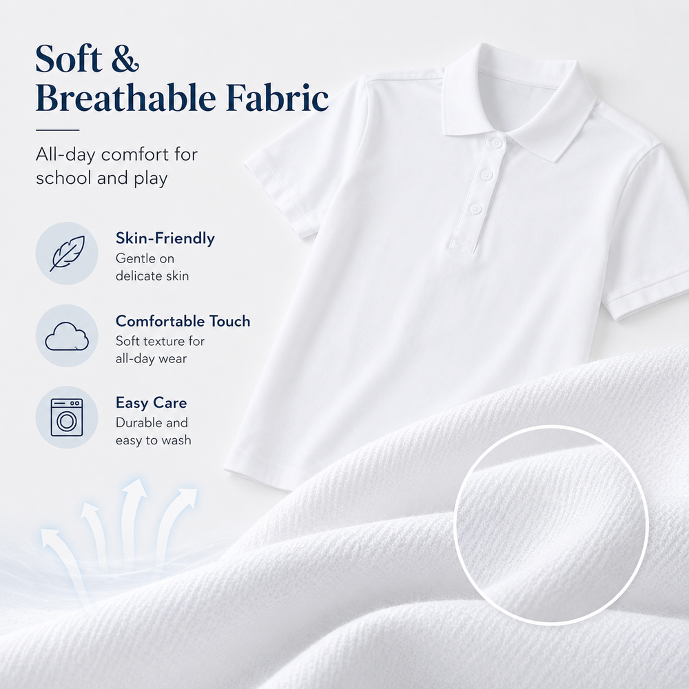Детская рубашка поло с короткими рукавами, школьная форма Kids Short Sleeve Polo Shirt School Uniform
