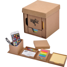 Recycled Rectangular Desktop Cube Memo Pads with Customizable Promotional Sticky Notes