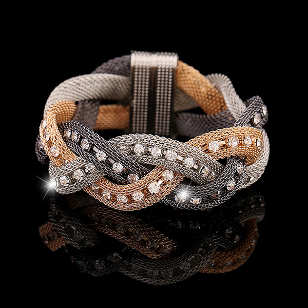 Nylon Mesh Crystal Bracelet