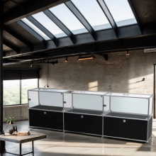 Furniture 3 Door Stainless Steel Display Storgae Cabinet