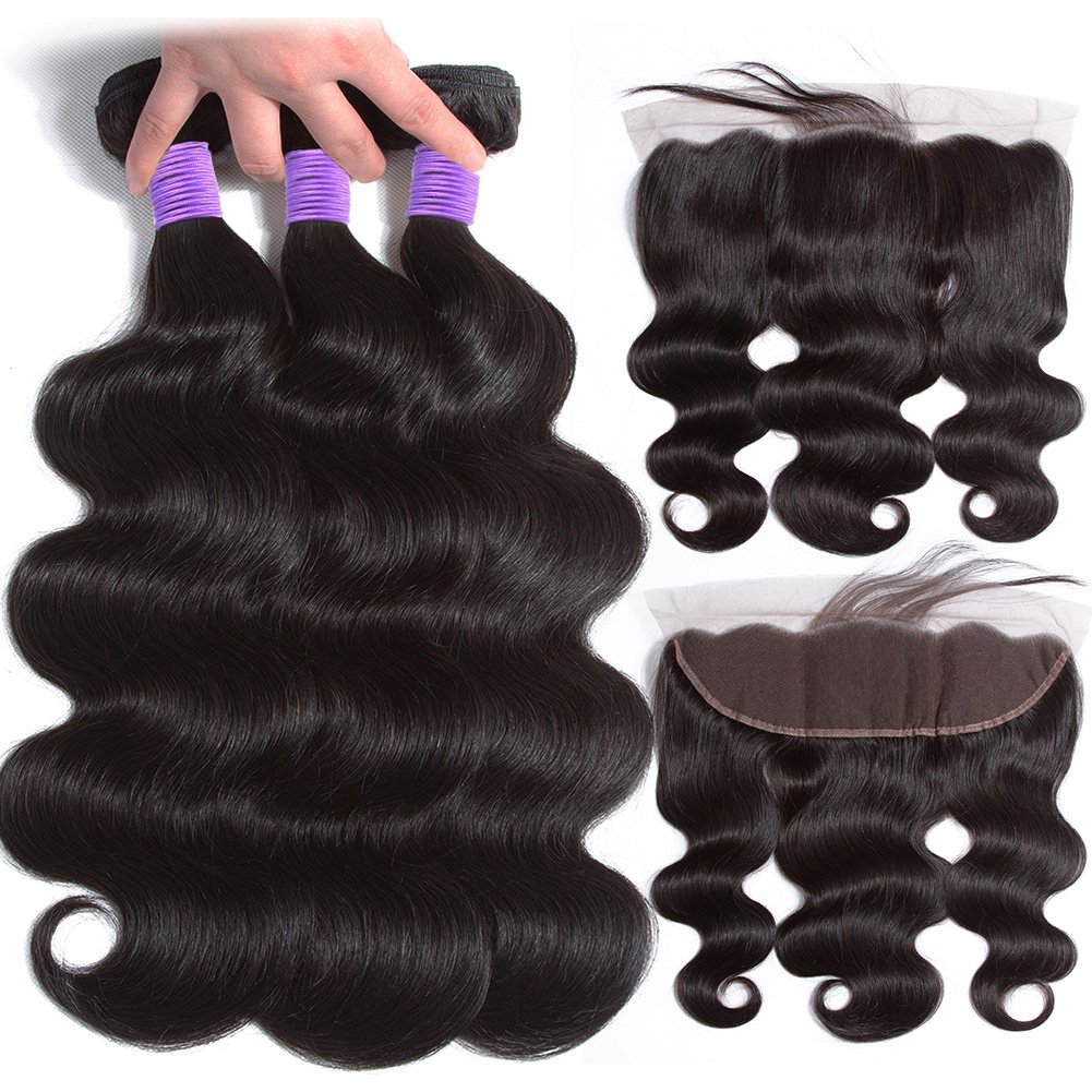 swiss lace frontal 13*4 body wave lace frontal closure 8"-20" 10A remy human hair weaving woman hair