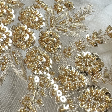 Chinese Wedding Embroidery Fabrics and Lace Appliques for African Clothing Materials