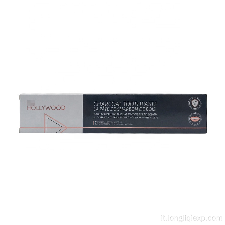 Dentifricio sbiancante per denti al carbone organico da 125 ml all&#39;ingrosso