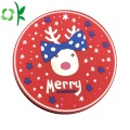 Eco-friendly Silicone Tea Cup Christmas Coaster Set