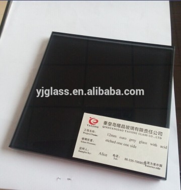 laminated glass with acid etched tempered