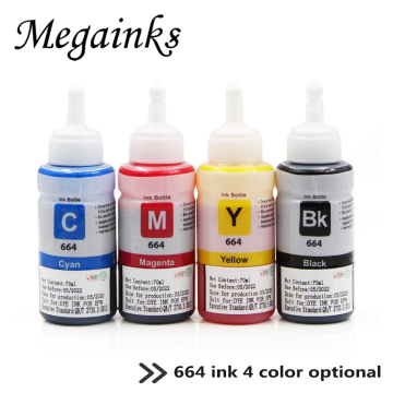 Refill 664 dye ink For Epson Eco Tank L100 L110 L120 L210 L310 L355 L360 L364 L365 L486 L550 L800 L805 L810 ET-2650 printer