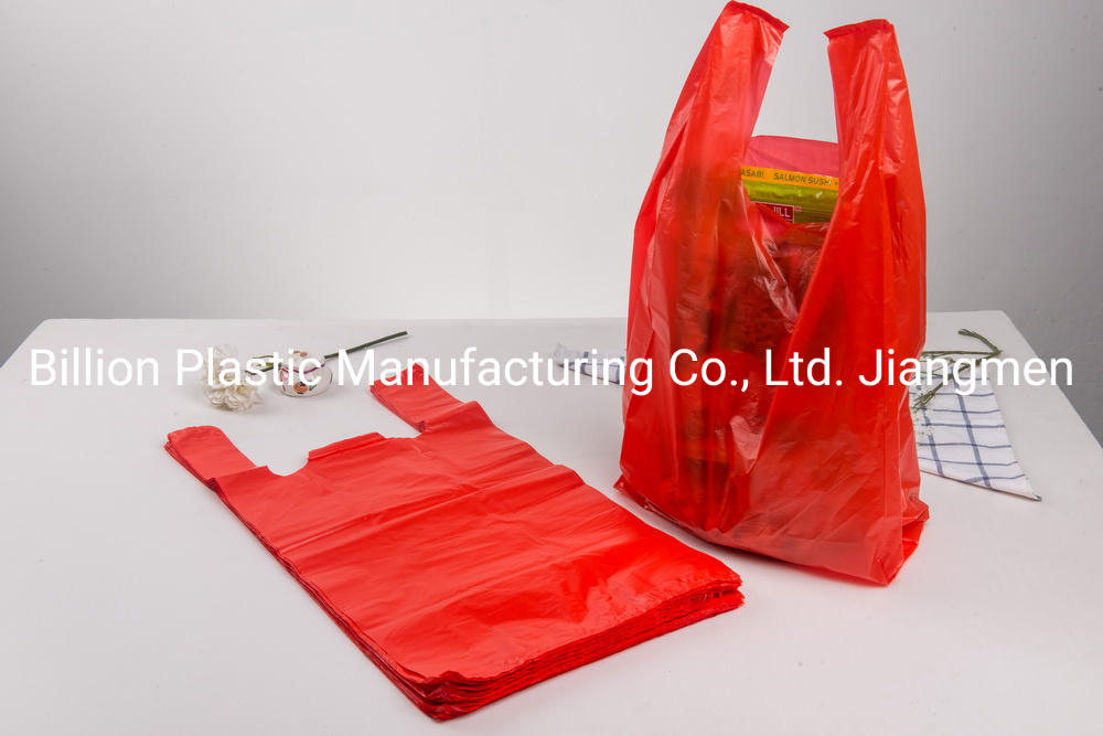 Handle PE Plastic T-Shirt Supermarket Shopping Bag