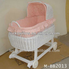 wicker sleeping bassinet with liners and stand / moses bassinet