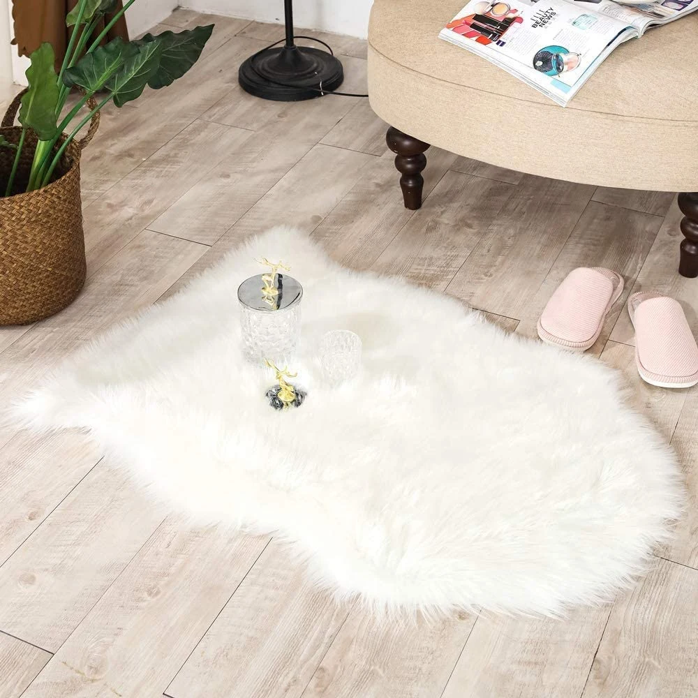 Smooth Touch Shaggy Faux Fur Rug for Living