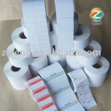 Blank adhesive paper sticker roll