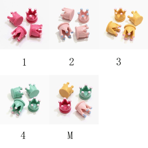 Manufacture Colorful Crown Shaped Resin Cabochon Beads Handmade Craft Decoration Spacer Phone Shell Decor Charms